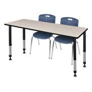 REGENCY Tables > Height Adjustable > Rectangular Table & Chair Sets, 72 X 30 X 23-34, Maple MT7230PLAPBK40NV